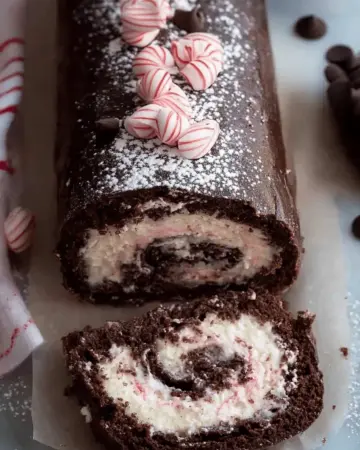 Chocolate Peppermint Cake Roll