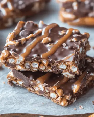 Salted Chocolate and Caramel Pretzel Bars