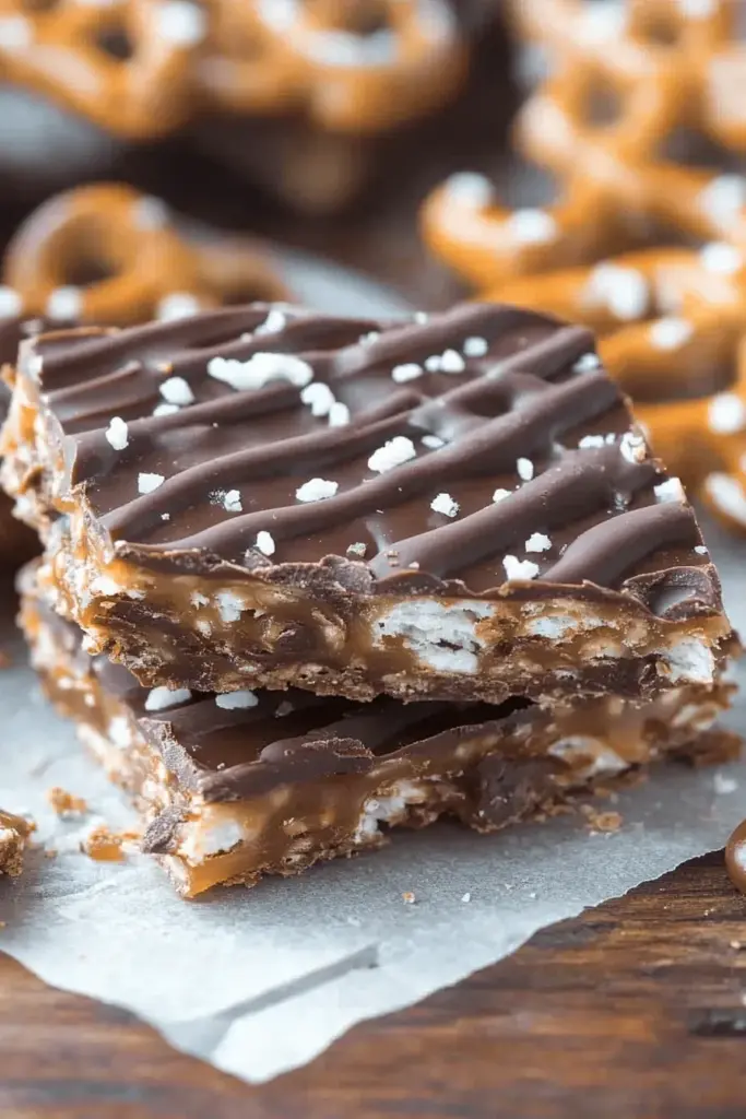 Salted Chocolate and Caramel Pretzel Bars