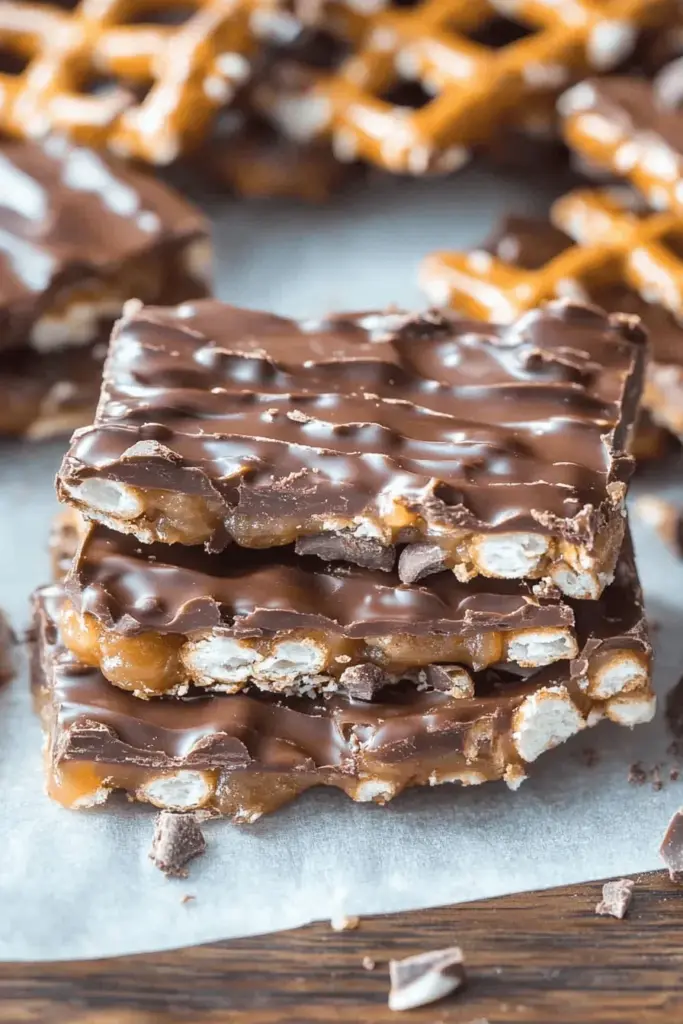 Salted Chocolate and Caramel Pretzel Bars